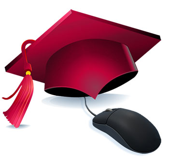 mortarboard and computer mouse