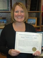 Katie Witkiewitz wth Presidential citation